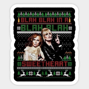 Absolutely Fabulous Blah Blah In A Blah Blah Ugly Christmas Sticker